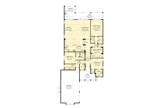 Floor Plan - Main Floor for Farmhouse House Plan #930-553 - 3 bed, 3.5 bath