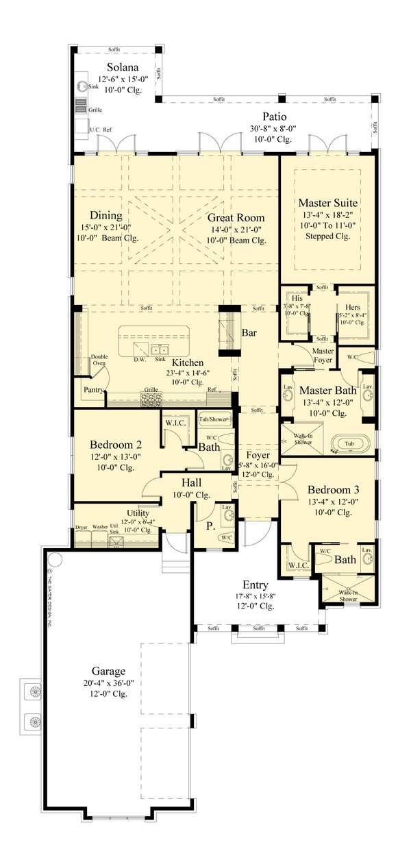 Dream House Plan - Floor Plan - Main Floor for Farmhouse House Plan #930-553 - 3 bed, 3.5 bath