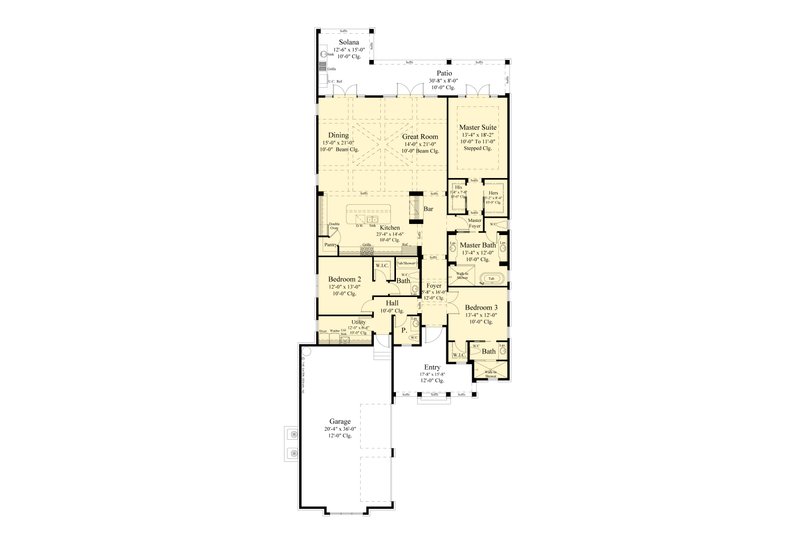 Dream House Plan - Floor Plan - Main Floor for Farmhouse House Plan #930-553 - 3 bed, 3.5 bath