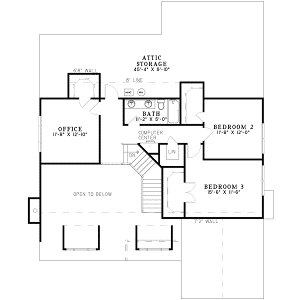 Home Plan - European Floor Plan - Upper Floor Plan #17-2251