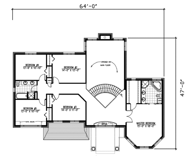 Colonial Floor Plan - Upper Floor Plan #138-185
