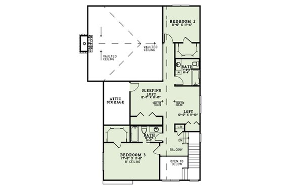 Floor Plan - Other Floor for Craftsman House Plan #17-2542 - 3 bed, 3.5 bath