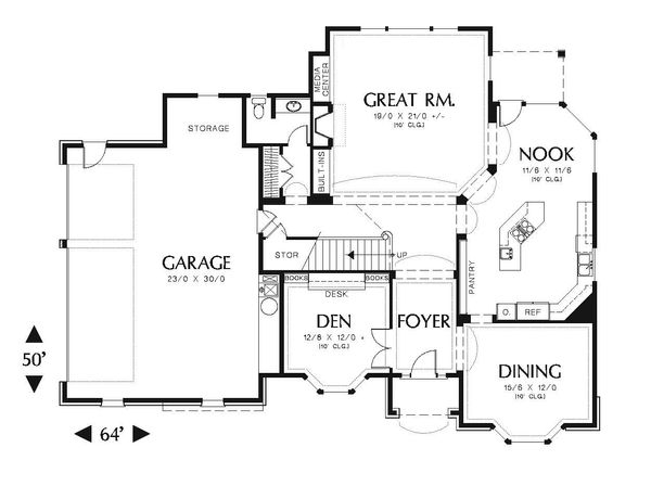 Architectural House Design - European Floor Plan - Main Floor Plan #48-547