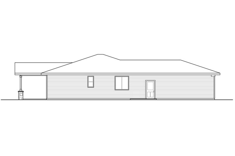 House Blueprint - Exterior - Other Elevation for Ranch House Plan #124-1146 - 3 bed, 2.5 bath