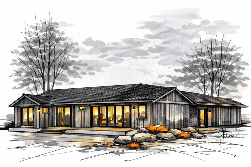 House Blueprint - Exterior - Other Elevation 2 for Country House Plan #1101-58 - 3 bed, 3.5 bath