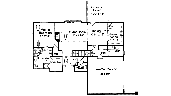 Dream House Plan - Colonial Floor Plan - Main Floor Plan #46-275