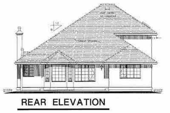 Exterior - Rear Elevation for European House Plan #18-238 - 4 bed, 2.5 bath