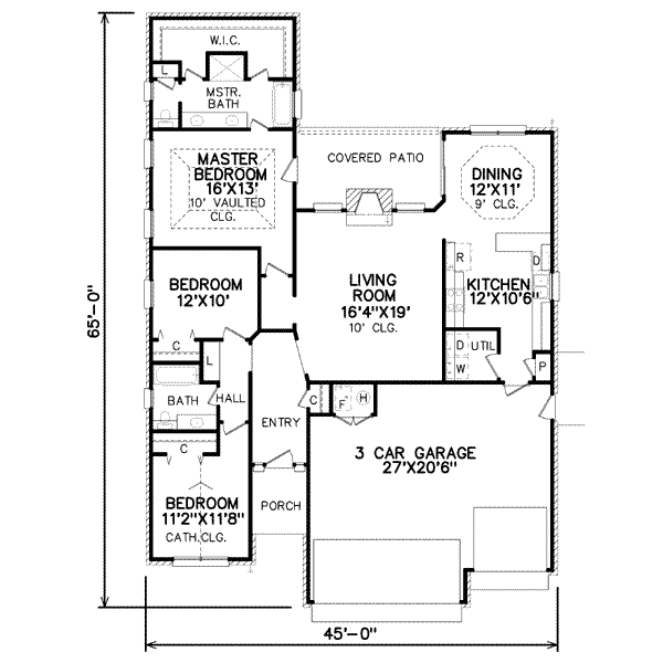 Traditional Floor Plan - Main Floor Plan #65-218