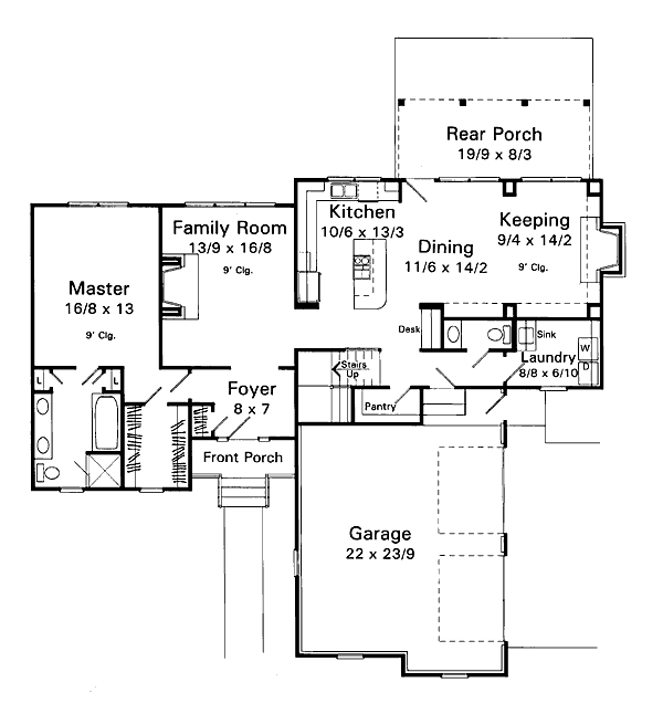Home Plan - Traditional Floor Plan - Main Floor Plan #41-151