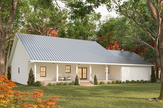 Exterior - Rear Elevation for Farmhouse House Plan #44-286 - 3 bed, 2 bath