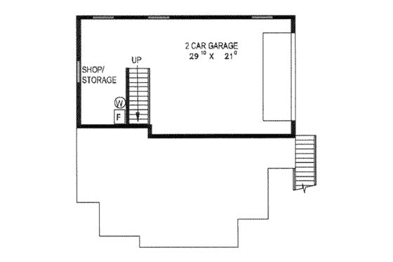 Floor Plan - Lower Floor for Modern House Plan #117-199 - 3 bed, 2 bath