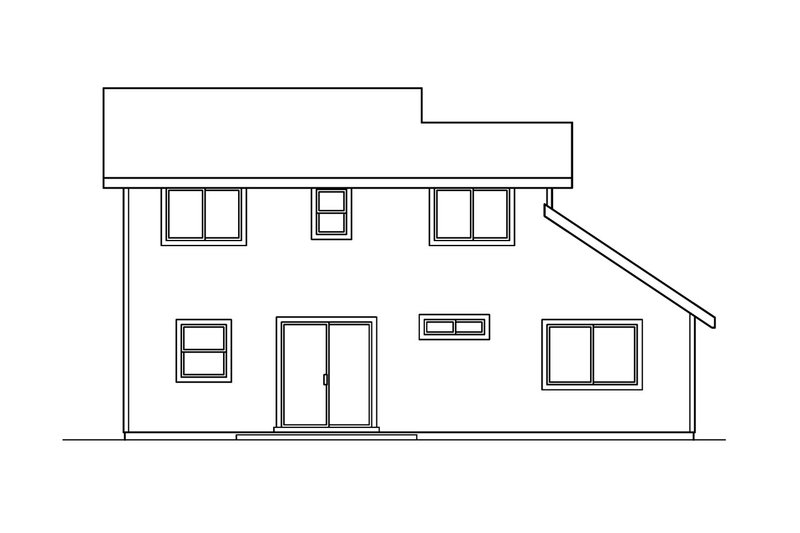 Home Plan - Exterior - Rear Elevation House Plan #124-470 - 4 bed, 2 bath