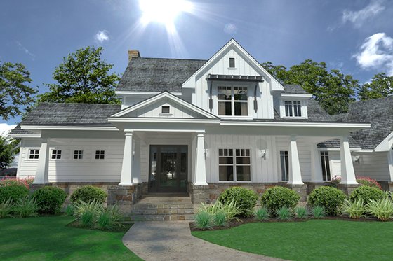 Exterior - Front Elevation 3 for Farmhouse House Plan #120-251 - 3 bed, 3 bath