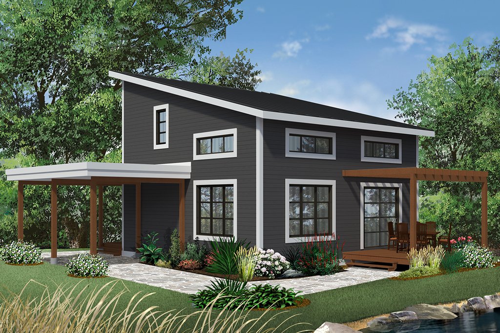 Contemporary Style House Plan 2 Beds 2 Baths 1200 Sq Ft  Contemporary Style House Plan 2 Beds 2 Baths 1200 Sq Ft