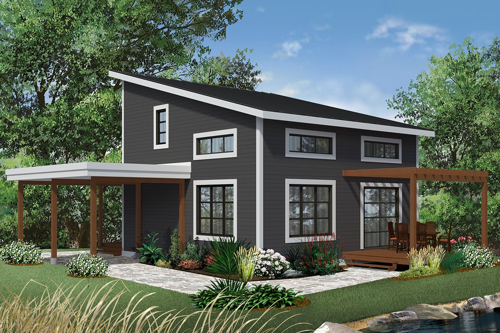Contemporary Style House  Plan  2 Beds 2 Baths 1200  Sq  Ft  