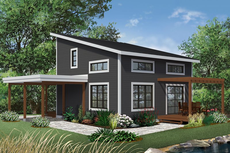 House Blueprint - Contemporary Exterior - Front Elevation Plan #23-2631