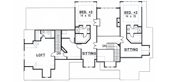 Country Floor Plan - Upper Floor Plan #67-294