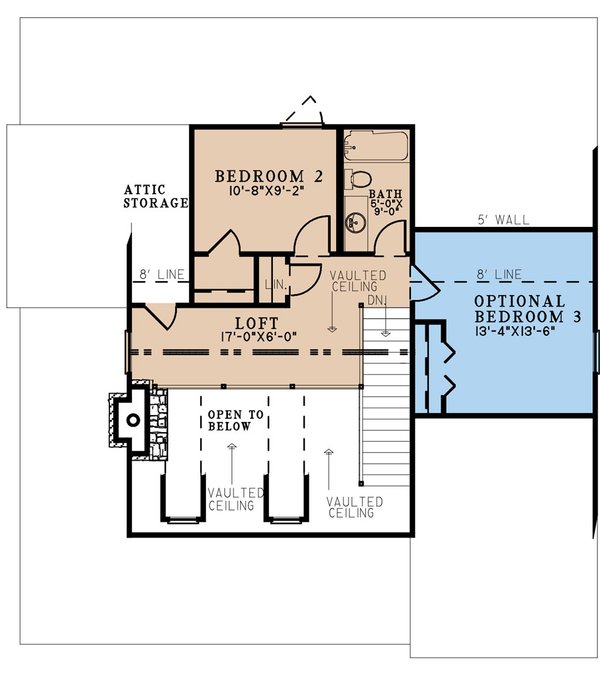 Country Floor Plan - Upper Floor Plan #923-309