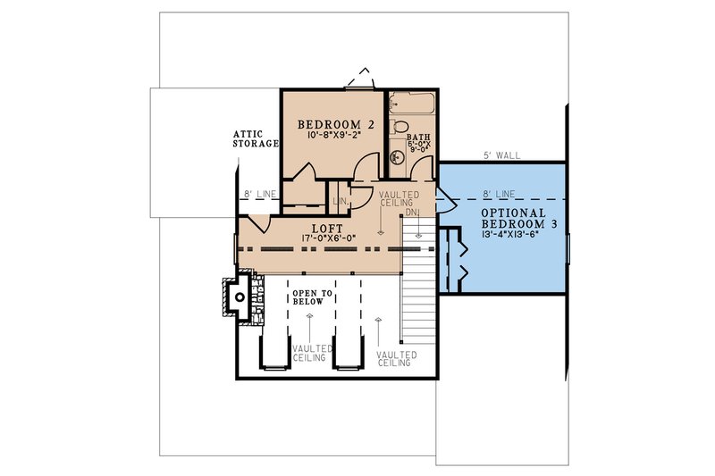 Architectural House Design - Floor Plan - Upper Floor for Country House Plan #923-309 - 2 bed, 2.5 bath