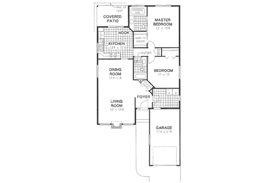 Floor Plan - Main Floor for Traditional House Plan #18-9059 - 2 bed, 2 bath