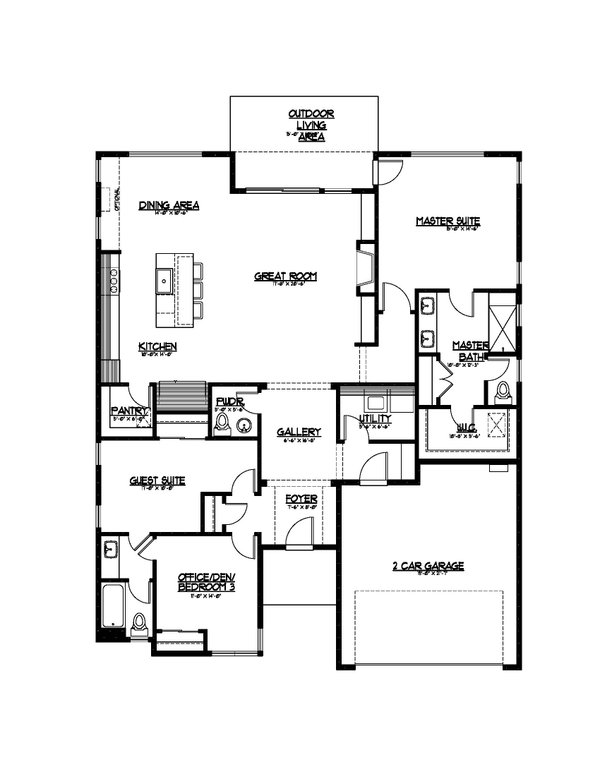 House Plan Design - Farmhouse Floor Plan - Main Floor Plan #569-43
