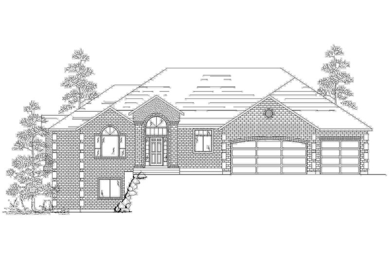 Dream House Plan - Exterior - Front Elevation 3 for Ranch House Plan #5-127 - 4 bed, 2 bath