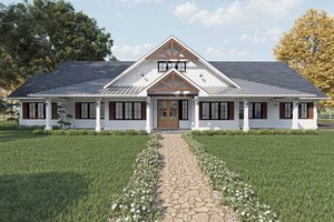 Barndominium Exterior - Front Elevation Plan #1101-30