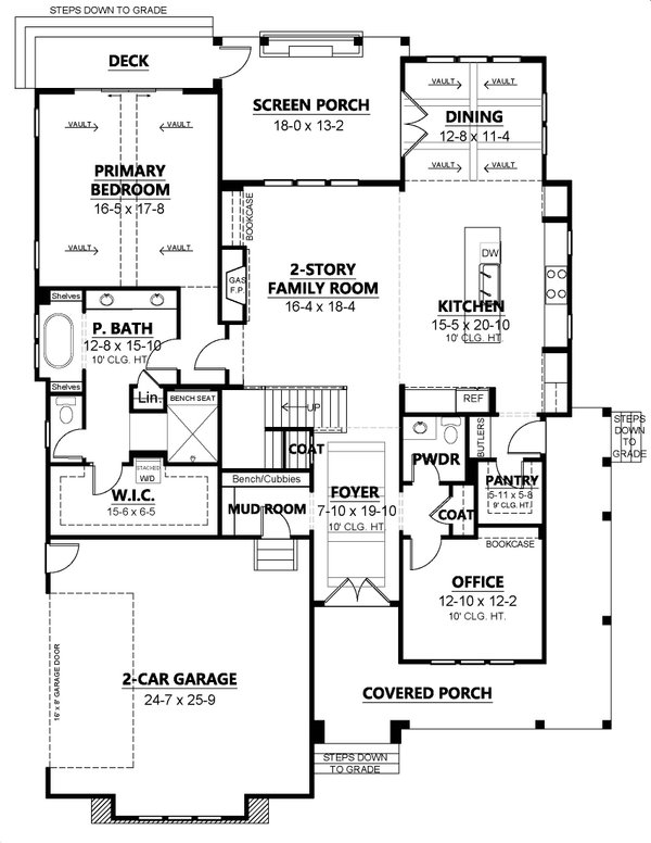 Contemporary Floor Plan - Main Floor Plan #1080-30