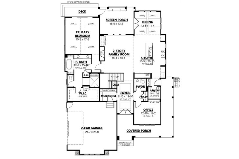 House Blueprint - Floor Plan - Main Floor for Contemporary House Plan #1080-30 - 4 bed, 4.5 bath