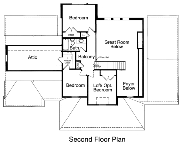 Country Floor Plan - Upper Floor Plan #46-440