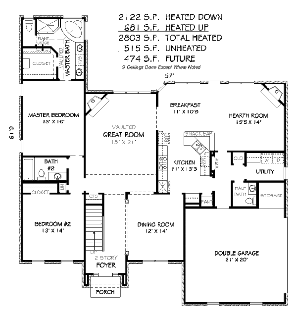 Traditional Floor Plan - Main Floor Plan #424-40