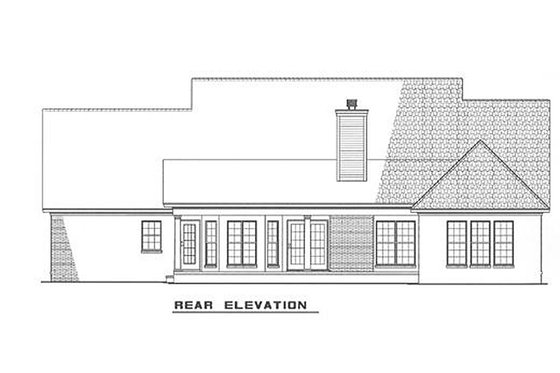 Exterior - Rear Elevation for Traditional House Plan #17-283 - 3 bed, 2 bath