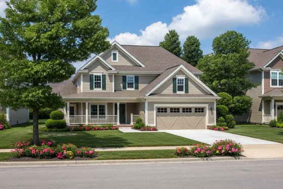 Exterior - Front Elevation for Traditional House Plan #20-2185 - 3 bed, 3 bath