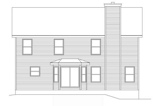 Exterior - Rear Elevation for Traditional House Plan #22-463 - 3 bed, 2.5 bath