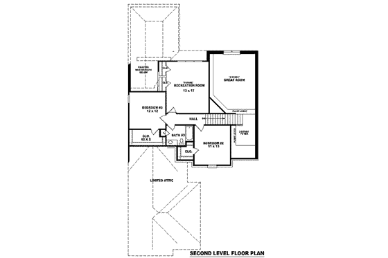 Floor Plan - Upper Floor for European House Plan #81-994 - 3 bed, 3 bath