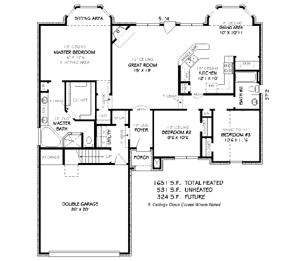 Traditional Floor Plan - Main Floor Plan #424-105