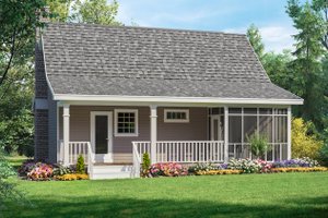 Exterior - Rear Elevation for Cabin House Plan #21-108 - 1 bed, 1 bath