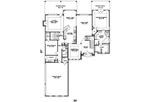 Floor Plan - Main Floor for Traditional House Plan #81-600 - 3 bed, 4 bath