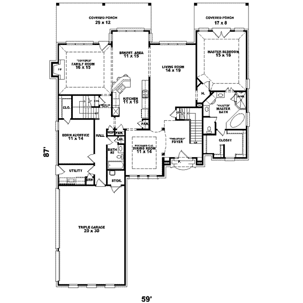 Traditional Floor Plan - Main Floor Plan #81-600
