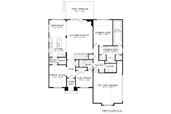 Floor Plan - Main Floor for Tudor House Plan #413-887 - 5 bed, 4 bath