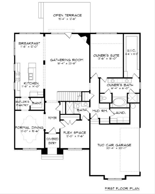 Home Plan - Tudor Floor Plan - Main Floor Plan #413-887
