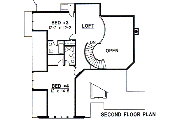 European Floor Plan - Upper Floor Plan #67-241