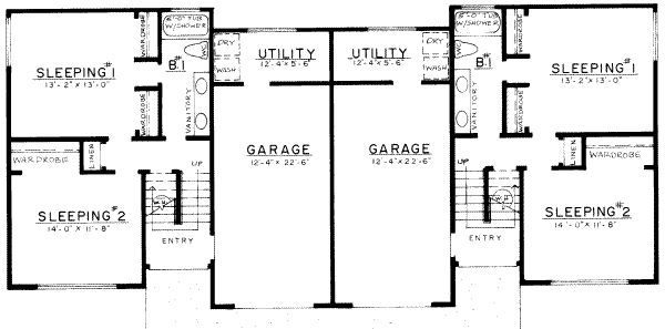 Traditional Floor Plan - Lower Floor Plan #303-148