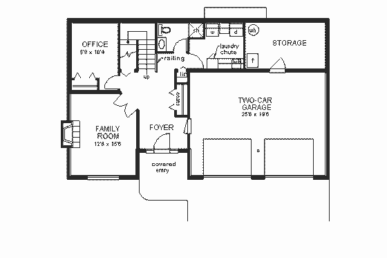 Floor Plan - Lower Floor for European House Plan #18-118 - 3 bed, 3 bath