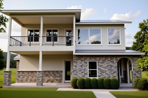 House Design - Contemporary Exterior - Rear Elevation Plan #1118-1