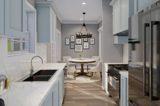 Interior - Kitchen for Traditional House Plan #17-623 - 2 bed, 2.5 bath