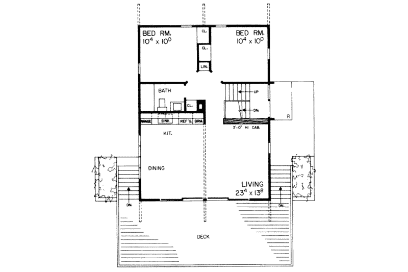 Architectural House Design - Floor Plan - Main Floor for Modern House Plan #72-350 - 4 bed, 2 bath