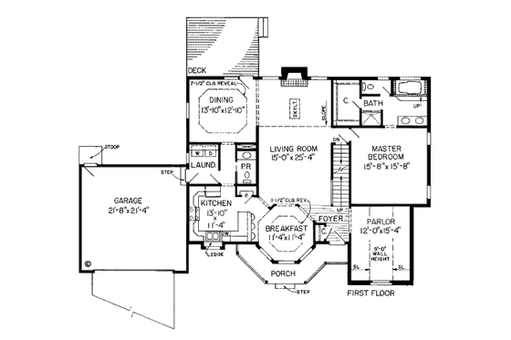 Floor Plan - Main Floor for Traditional House Plan #312-122 - 4 bed, 2.5 bath