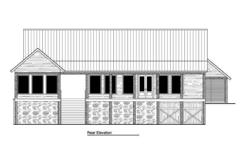 House Plan Design - Exterior - Rear Elevation for Country House Plan #1081-41 - 2 bed, 2.5 bath