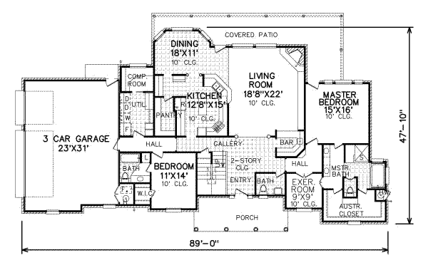Traditional Floor Plan - Main Floor Plan #65-358